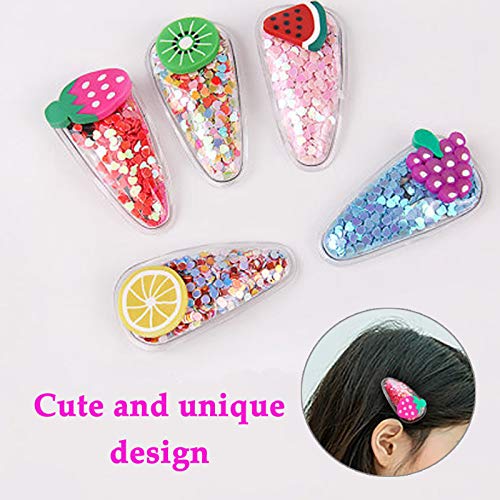 Muy Dulce Horquilla Clips Pelo Niña Bebe Horquilla De Fruta Con Lentejuelas De Arenas Movedizas Brillantes Apto Para Todas Las Ocasiones Lindas Horquillas Para Chicas Dulces Hebillas De Pelo 10 Piezas