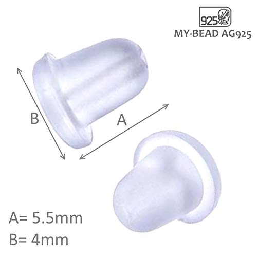 My-Bead 5 pares cierre oído silicona 5 mm para personas alérgicas accesorios de joyería de calidad