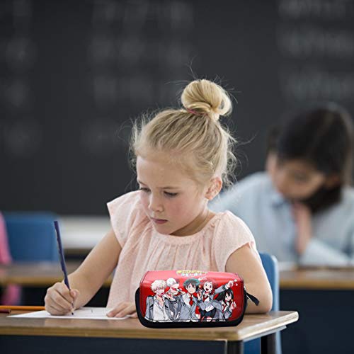 My Hero AcademiaEstuche de Lápices - YUESEN lona impermeable Gran capacidad Bolsa Doble cremallera Oficina Bolígrafo Organizador Bolsa de papelería con compartimentos para niñas niños y adultos