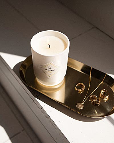 MY JOLIE CANDLE | Vela Perfumada Ámbar (El Bosque de Oriente) con joya en su interior | Pulsera Dorada | 50h de combustión | Cera vegetal 100% natural | 250g