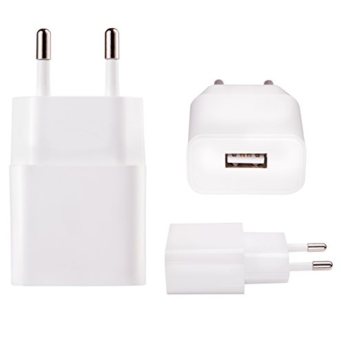 MyGadget Cargador Enchufe USB para Smartphone y Tablet - USB Adaptador 5V / 1A - Charger para Apple iPad, iPhone, Samsung Galaxy, Huawei - Blanco