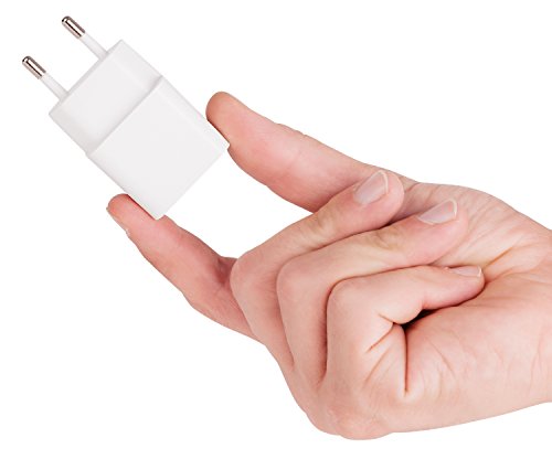 MyGadget Cargador Enchufe USB para Smartphone y Tablet - USB Adaptador 5V / 1A - Charger para Apple iPad, iPhone, Samsung Galaxy, Huawei - Blanco