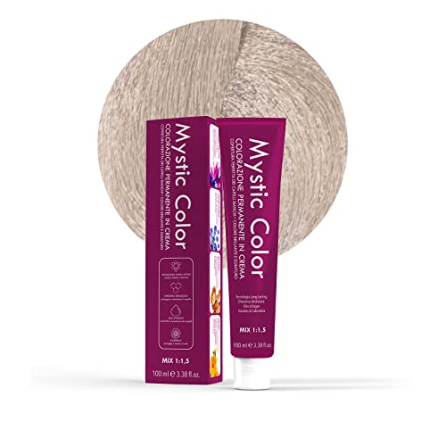 Mystic Color - Coloración Permanente en Crema con Aceite de Argán y Caléndula - Tinte de Larga Duración, Tinte Pelo Mujer - Color Rubio Ceniza Platino Natural 10.1-100ml