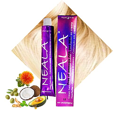 N-12 - Coloración Profesional SIN AMONIACO y libre de PPD y MEA Enriquecido con Omega9, extractos naturales y vitaminas. Gran brillo y cobertura. - 12- SUPER ACLARANTE - NEALA 100ml.