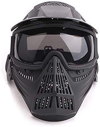 N / C Máscara De Paintball Táctica, Máscara De Pistola De Aire De Cara Completa con Gafas, Accesorios De Disfraz De Juego De Halloween BBS CS, para Equipo De Protección Táctica y esquí De Fondo