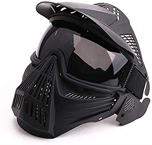 N / C Máscara De Paintball Táctica, Máscara De Pistola De Aire De Cara Completa con Gafas, Accesorios De Disfraz De Juego De Halloween BBS CS, para Equipo De Protección Táctica y esquí De Fondo