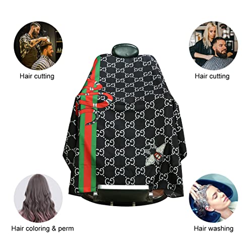 N/1 Capa Peluqueria, Capa Ajustable Profesional del Salon de Pelo del Repelente de Agua, Capas de Corte Peluqueria Adulto Capa de Peluquería Impermeable Nylon (Negro)