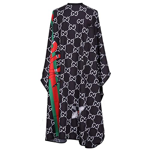 N/1 Capa Peluqueria, Capa Ajustable Profesional del Salon de Pelo del Repelente de Agua, Capas de Corte Peluqueria Adulto Capa de Peluquería Impermeable Nylon (Negro)