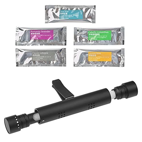 NA 6Pcs Ambientador coche,Ambientador Olor a Coche,5 Varillas Aromáticas Sólidas,con un Soporte de Aleación de Aluminio,Diferentes Olores Purificador de Aire de Fragancia Natural,Eliminar Olores