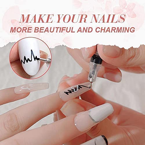 Nail Art Painting Pen Quick Dry Acrylic Paint Graffiti Pen 1mm Tip DIY Nail Beauty Tool, Nail Art Painting Pen, for Acrylic/Natural/Gel Nails (4 colors)