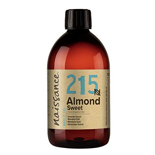 Naissance Aceite De Almendras Dulces Prensado en Frio Puro (no. 215) - 500ml - Hidratante y Emoliente Natural Cuidado Cara, Pelo, Uñas, Cuerpo, Piel – Ideal Para Masaje Corporal, Jabones, Estrías