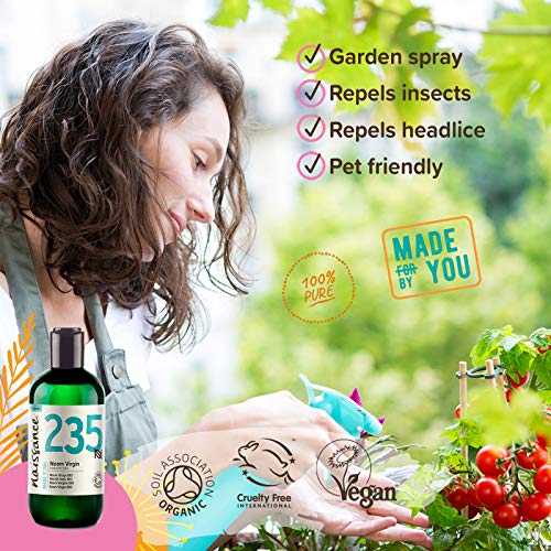 Naissance Aceite Vegetal de Neem Virgen Orgánico BIO n. º 235 – 250ml - Puro, Natural, Certificado Ecológico, Prensado en Frío, Vegano, y no OGM - Ideal Para La Piel, Cabello, Plantas