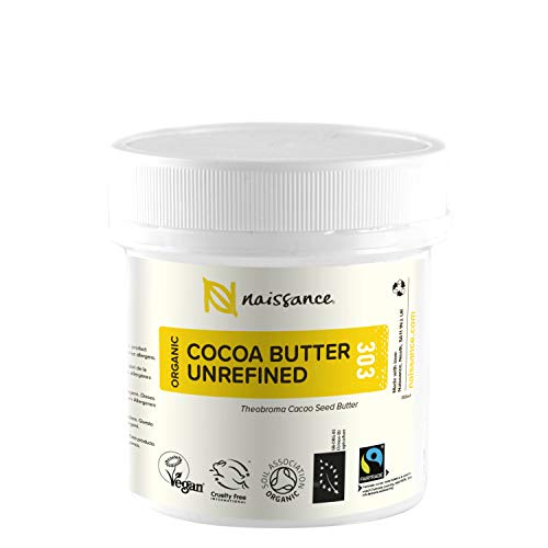 Naissance Manteca de Cacao BIO n. º 303 – 100g - Pura, natural, certificada ecológicamente, vegana, no OGM - Ideal para recetas cosméticas DIY