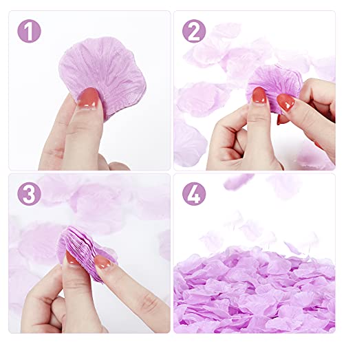 Naler 2000 pétalos de Rosa Artificiales para la decoración doméstica del Partido Violeta Claro
