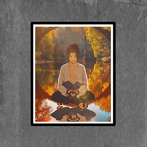 Naruto Anime Artwork Uchiha Madara Sasuke Akatsuki Pain - Póster digital (8 x 10 pulgadas), sin marco, 8 unidades