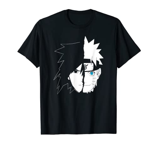 Naruto Shippuden Naruto Sasuke Cara partida Camiseta