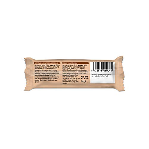 NATRULY Barritas Energéticas BIO Cacao Sin Azúcar Añadido, 100% Natural y Orgánicas, Sin Gluten, Vegana -Pack 14x40g