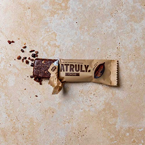 NATRULY Barritas Energéticas BIO Cacao Sin Azúcar Añadido, 100% Natural y Orgánicas, Sin Gluten, Vegana -Pack 14x40g