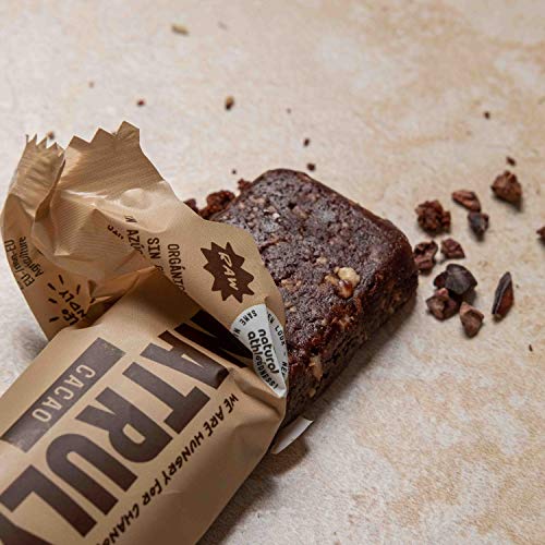 NATRULY Barritas Energéticas BIO Cacao Sin Azúcar Añadido, 100% Natural y Orgánicas, Sin Gluten, Vegana -Pack 14x40g