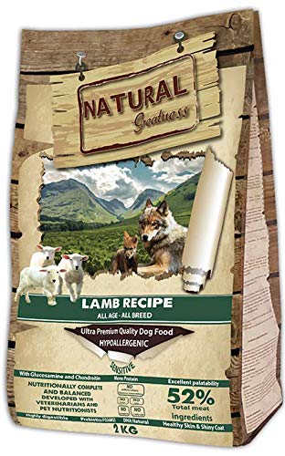 Natural Greatness Pienso seco para Perros Receta de Cordero – Sensitive. Ultra Premium -Todas Las Razas y Edades. 2 kg