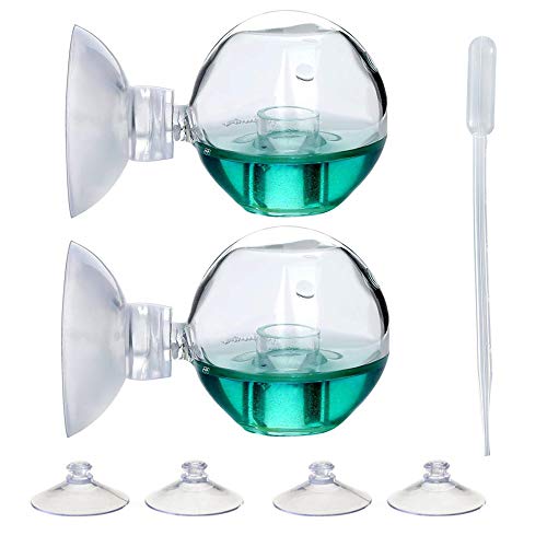 NatureAqua CO2 Test Monitor, CO2 Drop Checker Glass para Acuarios de Agua Dulce, Tanque de Peces de Acuario - 2 Piezas