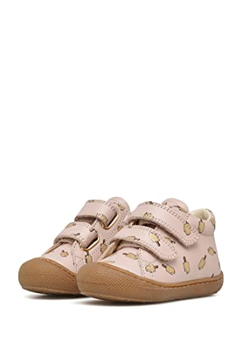 NATURINO Cocoon VL-Zapatos para Primeros Pasos de Piel Estampada con Motivo de Helado Rosa Palo 25