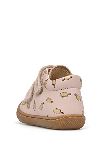 NATURINO Cocoon VL-Zapatos para Primeros Pasos de Piel Estampada con Motivo de Helado Rosa Palo 25