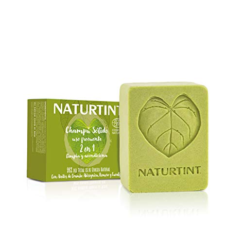 Naturtint Uso Frecuente 2 en 1, Champú Sólido + Acondicionador Ecológico, Hidrata y Repara, Cabello Más Brillante y Fuerte, 99% Ingredientes Naturales, Sin Siliconas ni Parabenos - 75ml