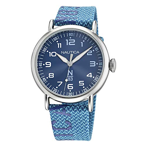 Nautica Men's Quartz Canvas Strap, Blue, 20 Casual Watch (Model: NAPLSF016)