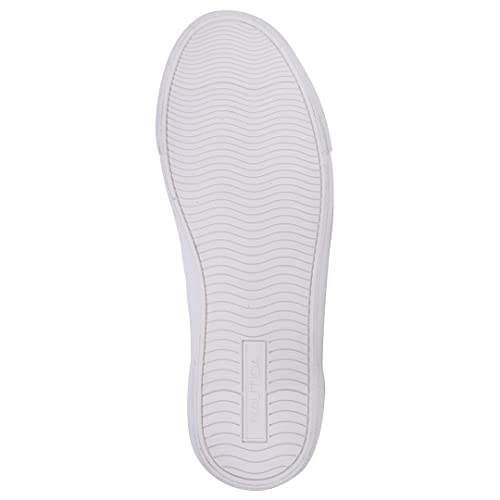 Nautica Men's Trimble Casual Lace-Up Shoe,Classic Low Top Loafer, Fashion Sneaker-White-9.5