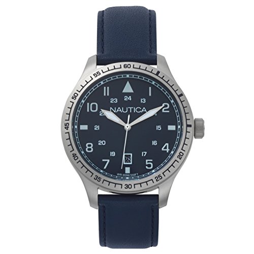 Nautica (NAVTJ) Reloj Analogico para Hombre de Cuarzo con Correa en Cuero NAPB05001