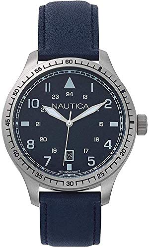 Nautica (NAVTJ) Reloj Analogico para Hombre de Cuarzo con Correa en Cuero NAPB05001
