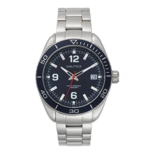 Nautica Reloj Analogico para Hombre de Cuarzo con Correa en Acero Inoxidable NAPKBN002