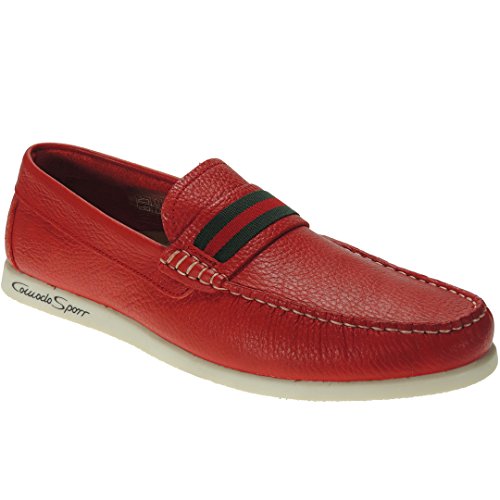 Náutico Hombre Mocasín Pachanga con Antifaz - Zapato Marca COMODO'SPORT Rojo Talla 41