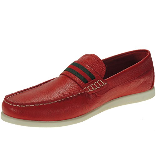 Náutico Hombre Mocasín Pachanga con Antifaz - Zapato Marca COMODO'SPORT Rojo Talla 41
