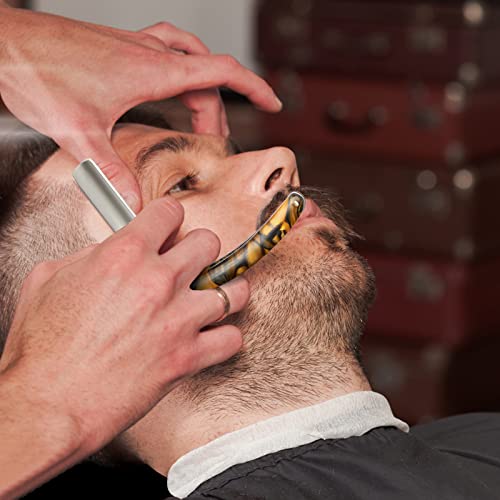 Navaja de Afeitar Tradicional, Navaja de Afeitar Barbero, Máquina de Afeitar Manual con Cuchillo para Barba, Cepillo para Barba, Cinturón Pulidor y Caja de Madera - Regalo de San Valentin Hombres