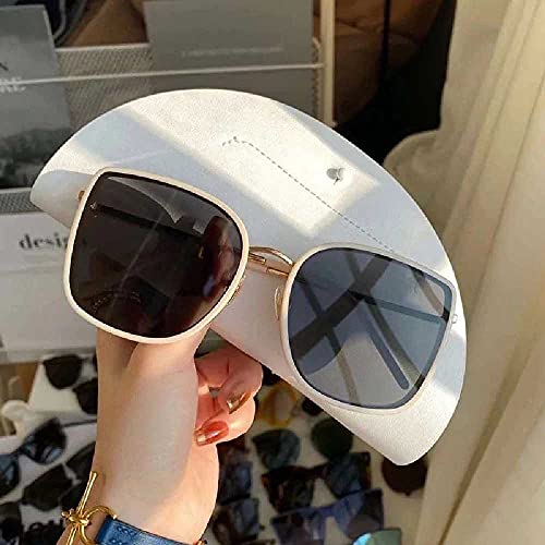 NC Gafas De Sol Gafas De Sol Cuadradas De Moda Retro Gafas Polarizadas Anti-Ultravioleta Estuche para Gafas de Felpa del Mismo Estilo
