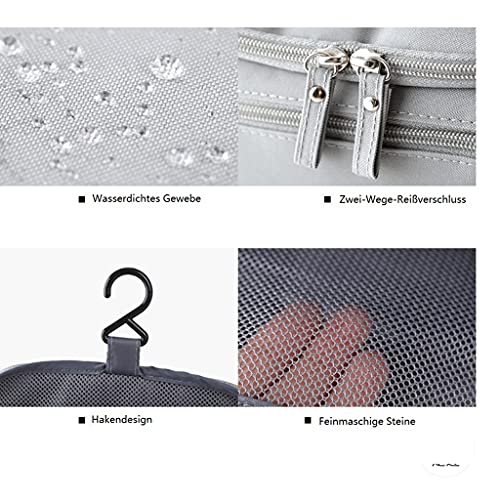 Neceser de Lona Impermeable Portátil para Maquillaje，Neceser Hombre Viaje,Bolsa de Aseo Impermeable Gran Capacidad para Colgar, , Artículos de Aseo Juego para 。
