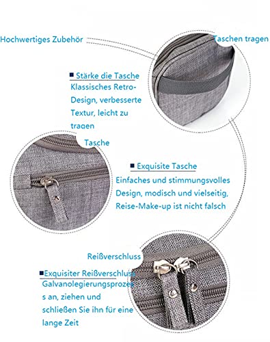 Neceser de Lona Impermeable Portátil para Maquillaje，Neceser Hombre Viaje,Bolsa de Aseo Impermeable Gran Capacidad para Colgar, , Artículos de Aseo Juego para 。