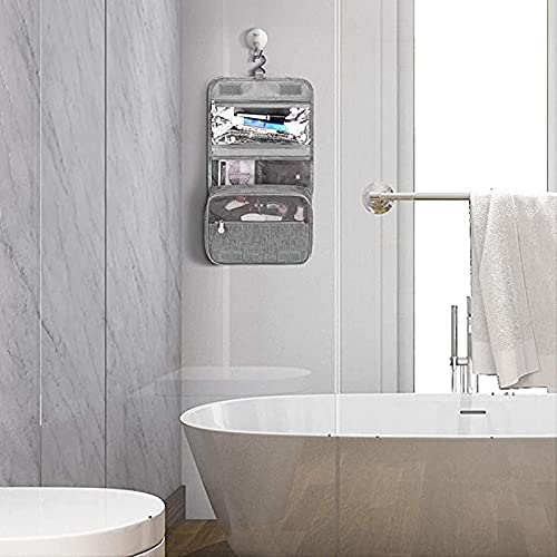 Neceser De Viaje para Colgar con DiseñO Separado para Mojado Y Seco, Estuche De Viaje para Guardar ArtíCulos De Aseo con Gancho, Juego De Brochas De Maquillaje A Prueba De Agua.