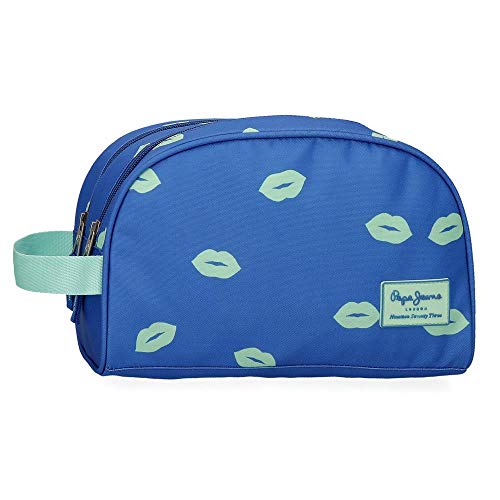 Neceser Pepe Jeans Ruth Doble Compartimento Adaptable, Azul, 26x16x12 cm
