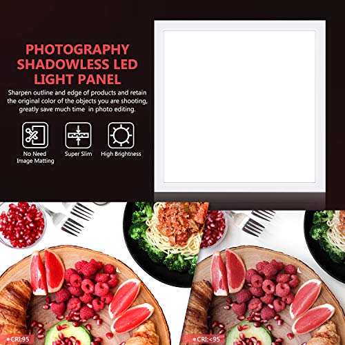 Neewer 38x38cm Teléfono Estudio Panel de Luz LED Luz Relleno LED Portátil sin Sombras con Adaptador Corriente Caja Disparo de Fotografía Regulable Luz Inferior de Tienda para Joyería Cosmética