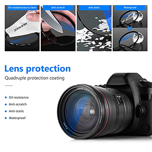 Neewer Filtro de Protección UV MRC de 58mm, 30 con Revestimiento Multicapa/Alta Definición/Impermeable/Resistente a Arañazos Filtro UV con Nano-Revestimiento, Filtro Ultradelgado