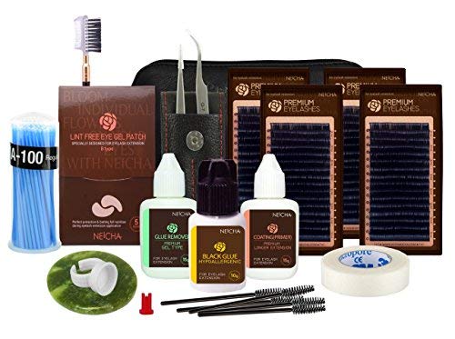 Neicha Premium Silk Set Pegamento Hipoalergénico Profesional - Extensiones de Pestañas (0.15x(10,11,12,13))