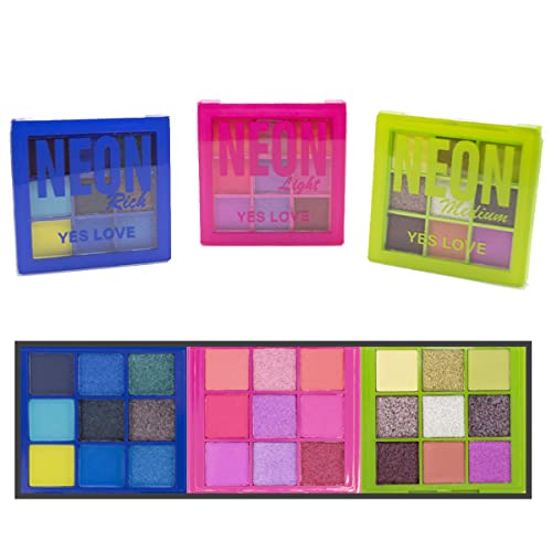 NEON Sombra de ojos Paleta 27 sombras "Bolsillo", acabados mate, satinados y brillantes - Pigmentos compactos y Polvo suave