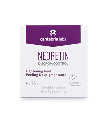 Neoretin Discrom Control Peeling Despigmentante. - Discos Despigmentantes Intensivos, Sin Color, 6 Sobres de 1 Mililitros
