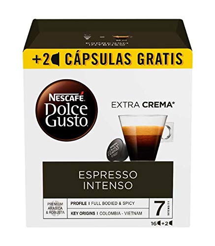 Nescafé Dolce Gusto Capsulas de Café, Espresso Intenso 18 Unidades 450 g