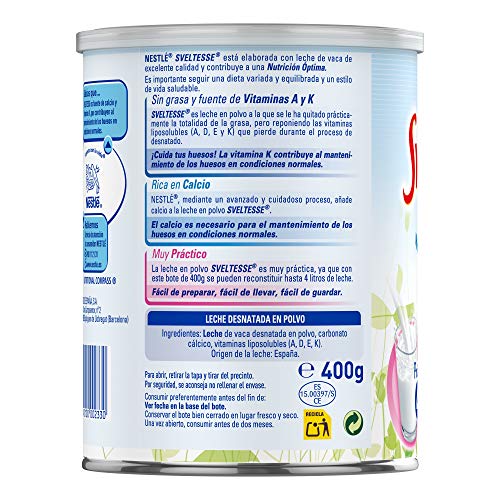 Nestlé Sveltesse Leche Desnatada en Polvo, 400g