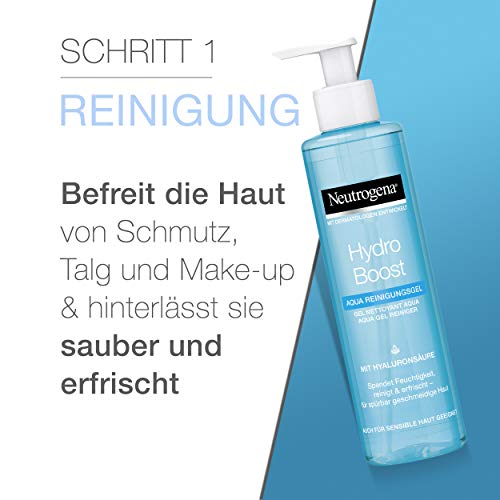 Neutrogena Hydro Boost - Juego de regalo para cuidado facial: suero hialurónico, crema facial y gel limpiador