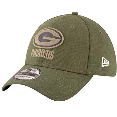 New Era Green Bay Packers 39thirty Stretch Cap On Field 2018 Salute To Service Green - L-XL